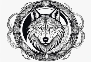 broken Ouroboros with wolf in the middle tattoo idea