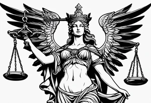 lady justice with wing tattoo idea