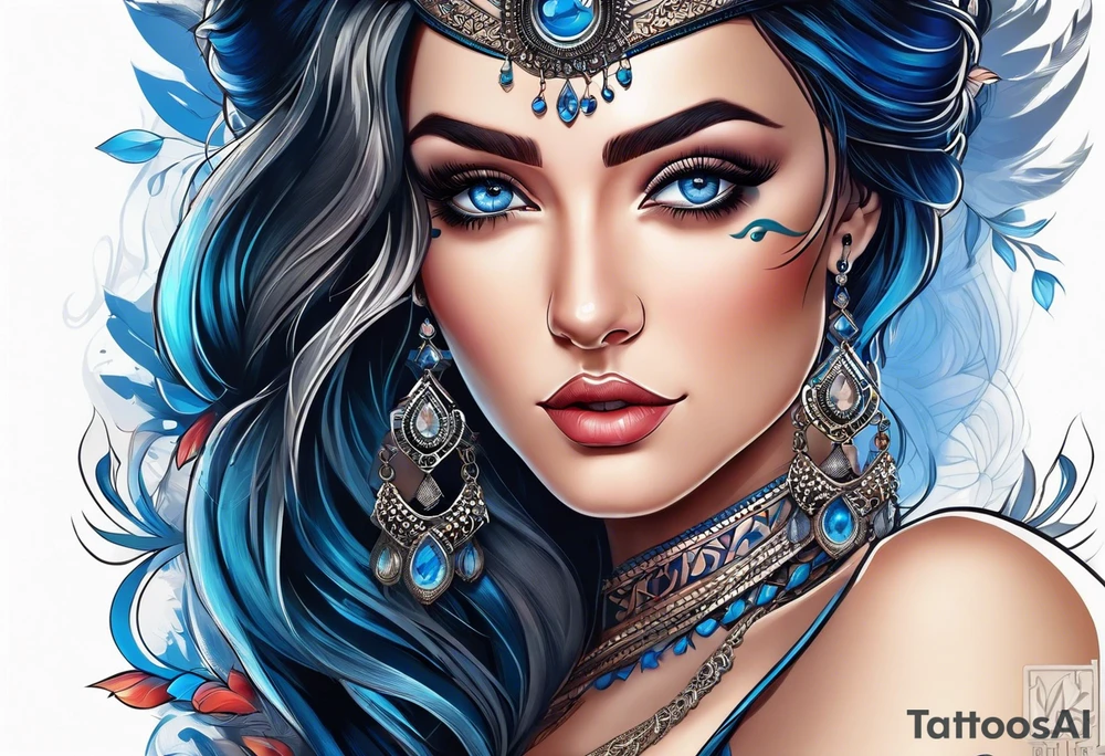 Gitana with blue eyes tattoo idea