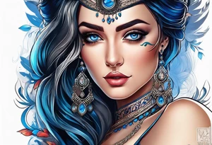 Gitana with blue eyes tattoo idea
