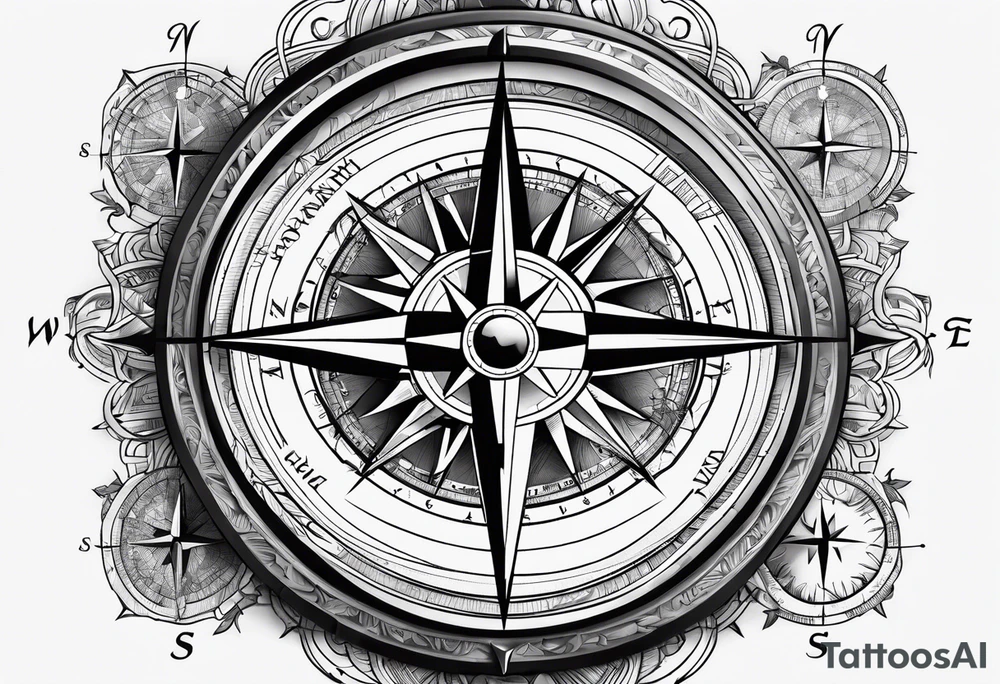 Compass map tattoo idea