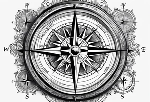 Compass map tattoo idea