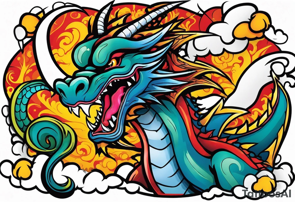 roaring dragons tattoo idea