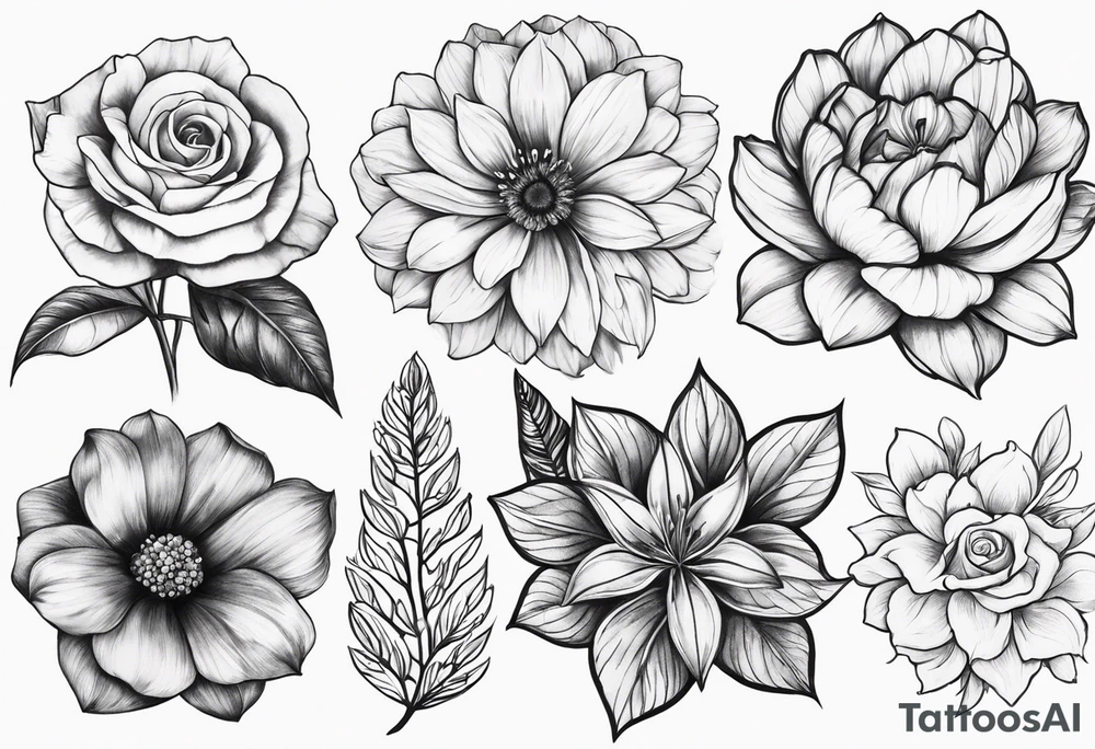 January, February, October and December birth month flowers for inner arm tattoo idea