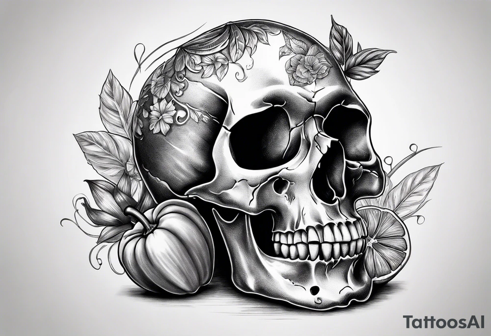 The skull and the pepper must be only one object tattoo idea