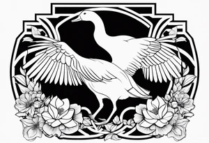 angry canadian goose with flowers side tattoo idea