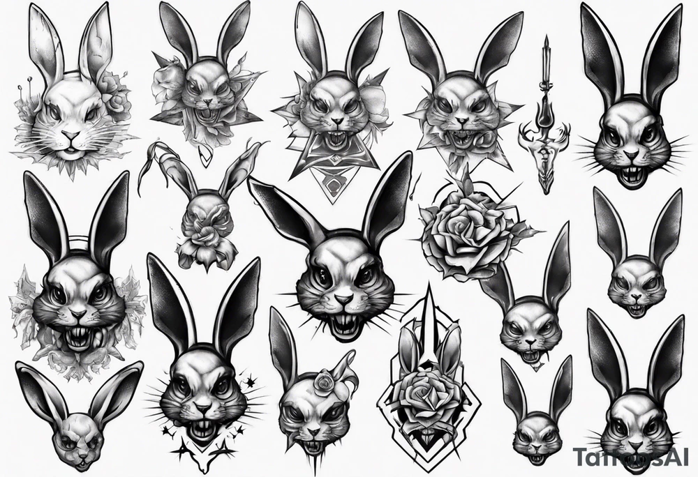 satanic bunny tattoo idea