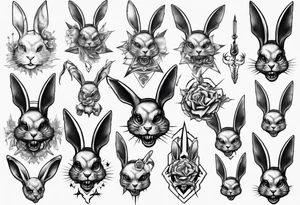 satanic bunny tattoo idea