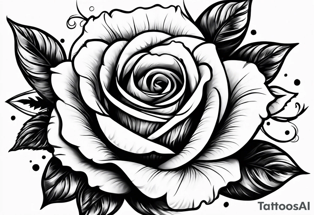 Fire rose tattoo idea