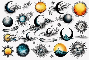 wasser sonne und mond tattoo idea