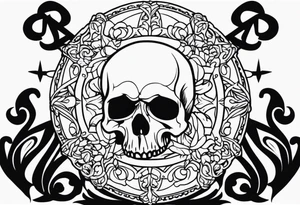 Medieval mace with skull tattoo idea