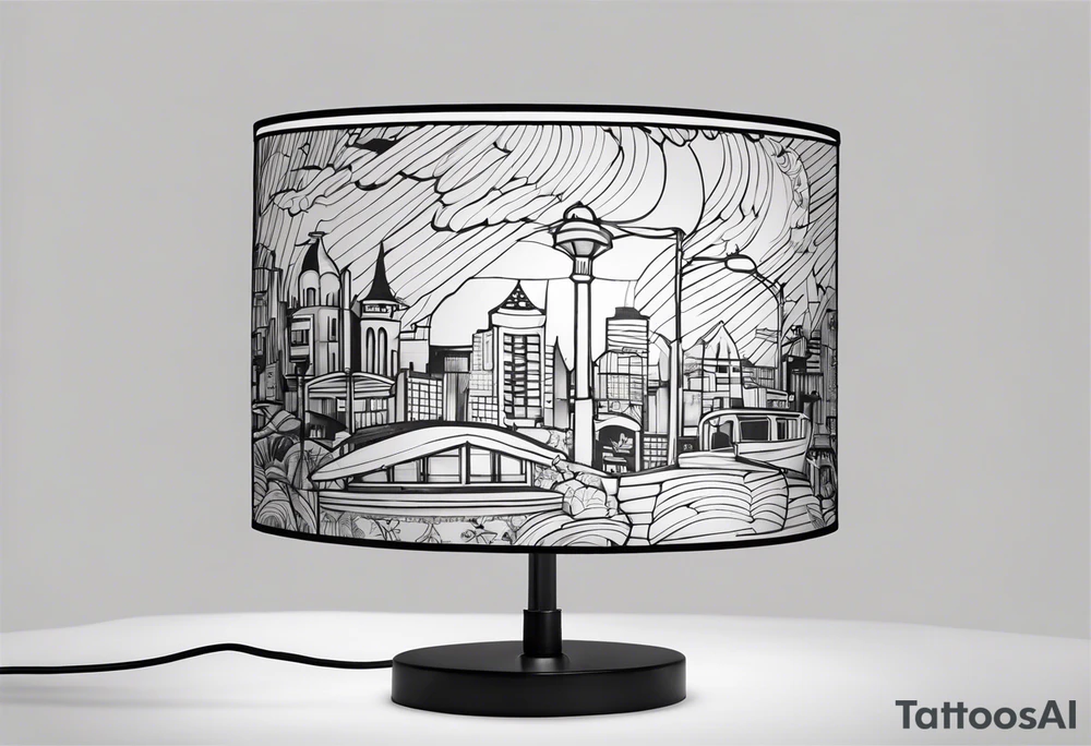 Antique Coca Cola lampshade on a lamp tattoo idea