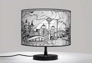 Antique Coca Cola lampshade on a lamp tattoo idea