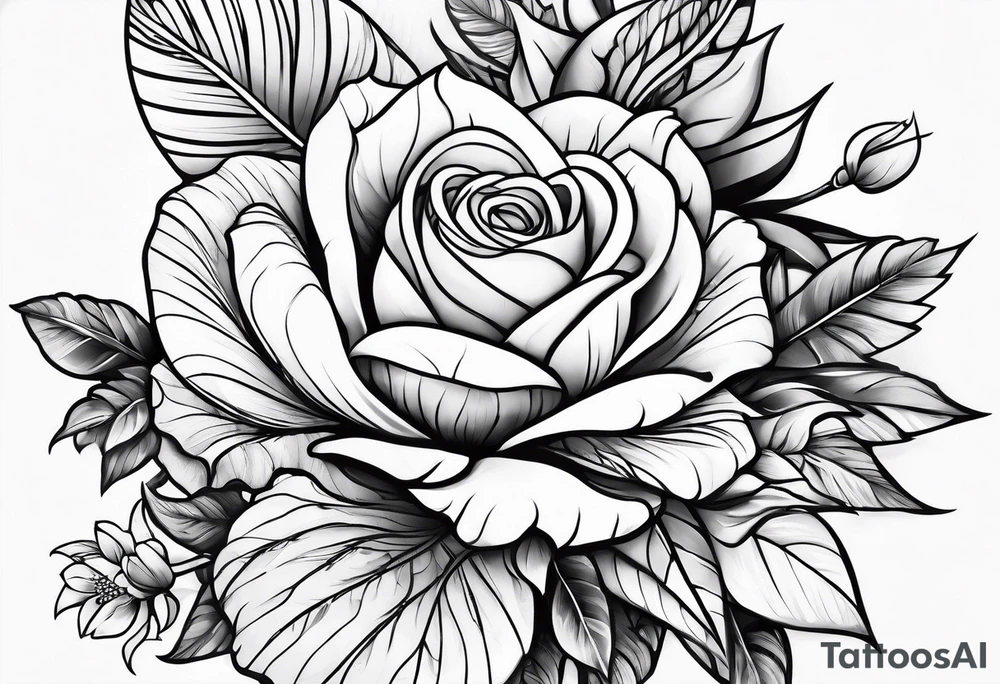 floral wrap around tattoo idea