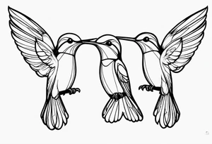 two hummingbirds tattoo idea