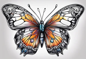 butterfly made of viscerae tattoo idea