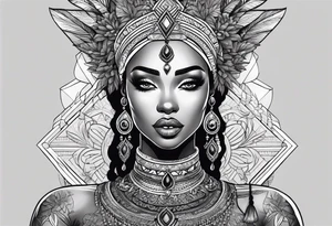 Black Goddess of sativa tattoo idea