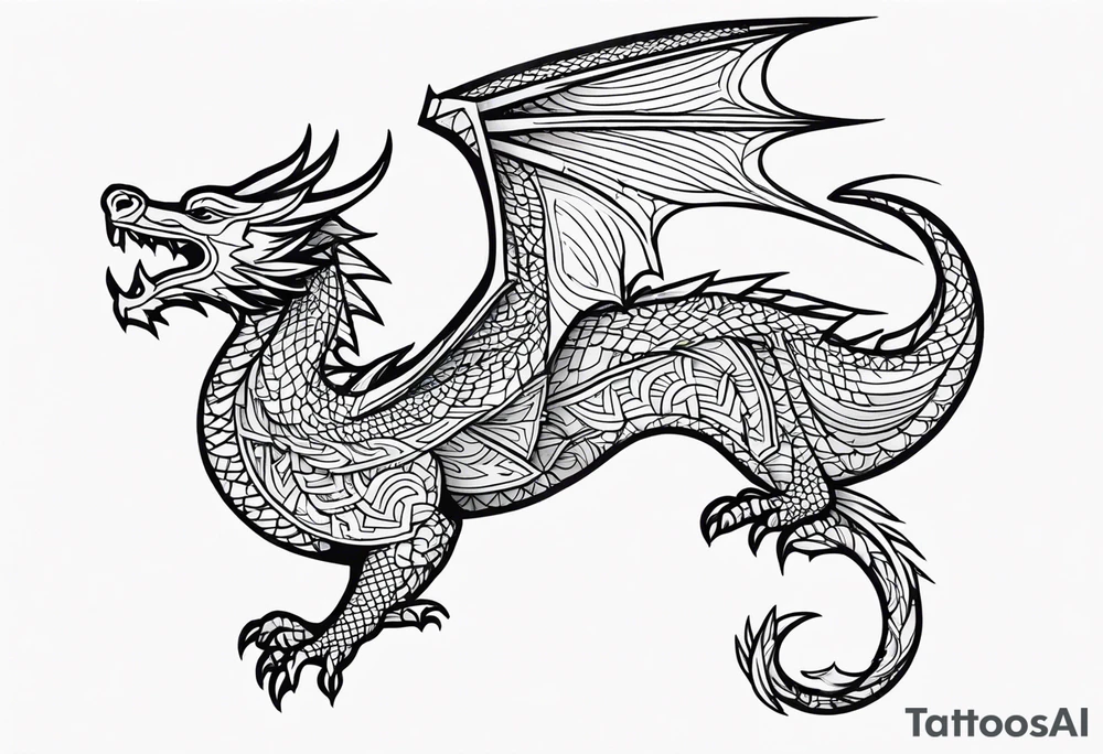Dragon outside Mandala tattoo idea