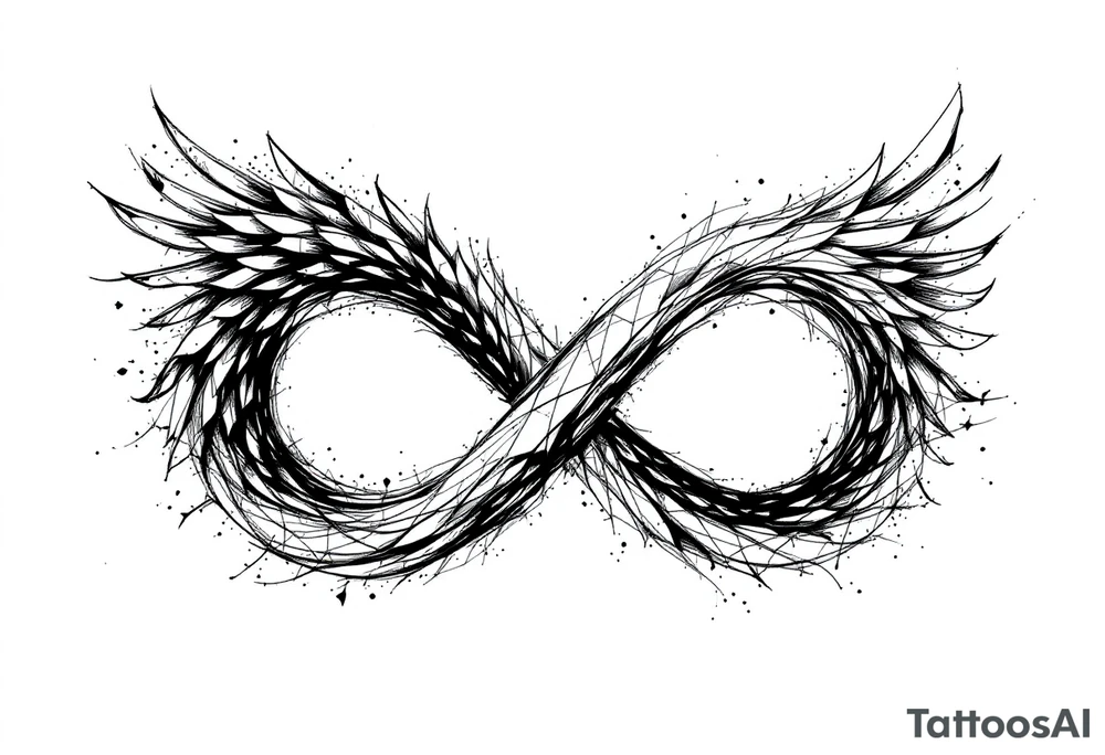 Infinity Loop made of wings tattoo idea