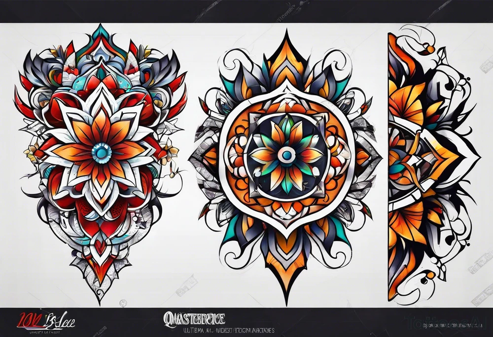 Full leg tattoo sleeve square tattoo idea