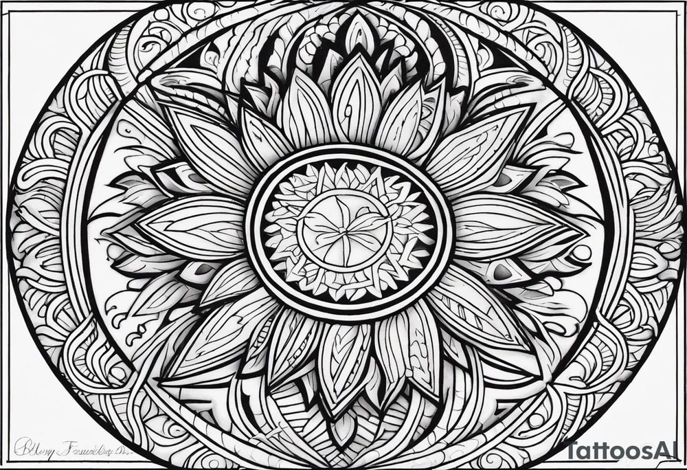 Filipino sun, Filipino Polynesian style, surname Reyes Espina, not vulgar, family crest round shape that looks good on a wrist or bicep, not traditional American tribal, family, love tattoo idea