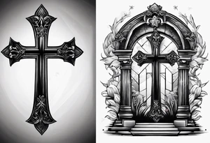 Tomb with cross tattoo idea