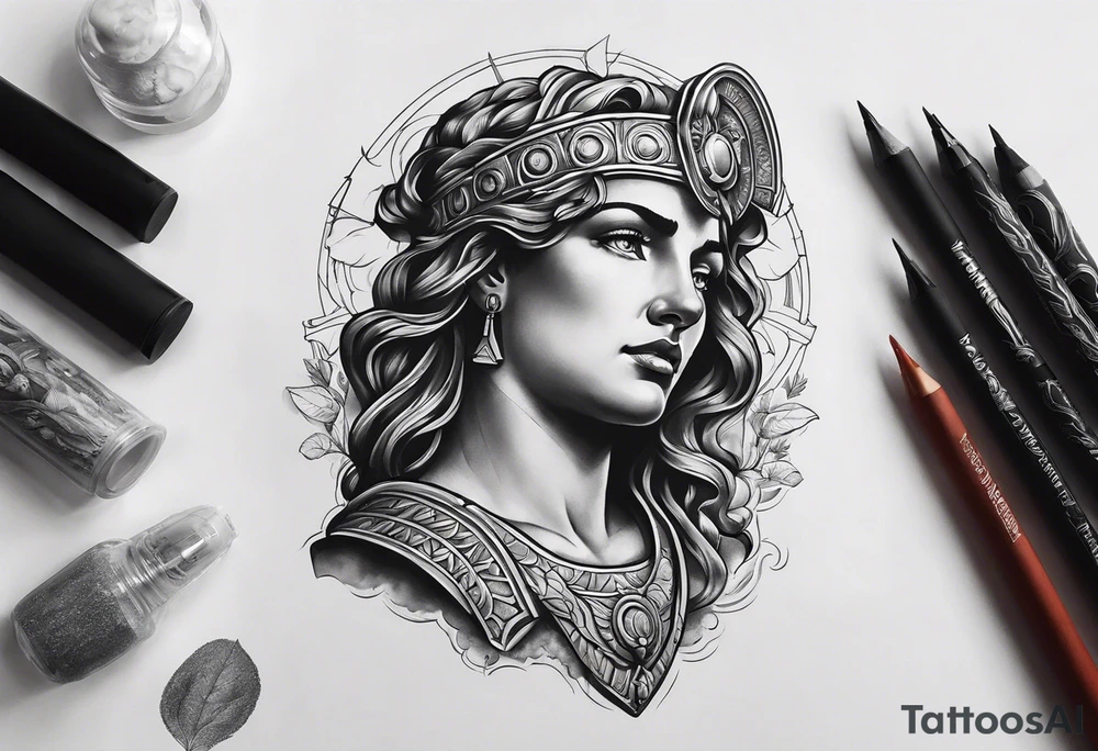 make a roman mythology themed tattoo with a dark theme tattoo idea