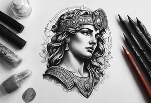 make a roman mythology themed tattoo with a dark theme tattoo idea