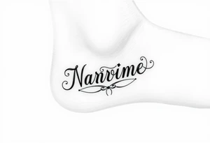 Name Anklet cover up tattoo idea