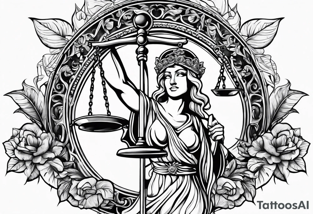 lady justice tattoo idea