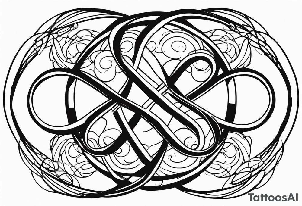 The phrase TB5 surrounded by double infinity symbol tattoo idea The phrase TB5 surrounded by double infinity symbol tattoo idea