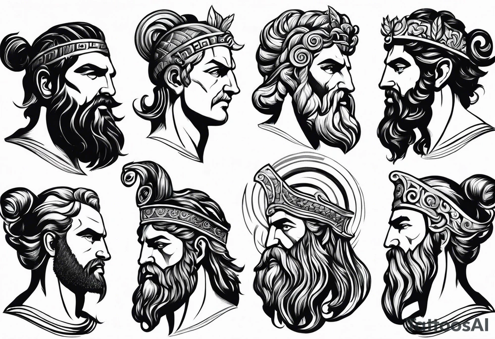 Greek gods from profile tattoo idea