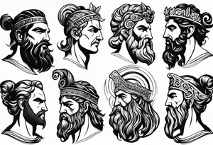 Greek gods from profile tattoo idea