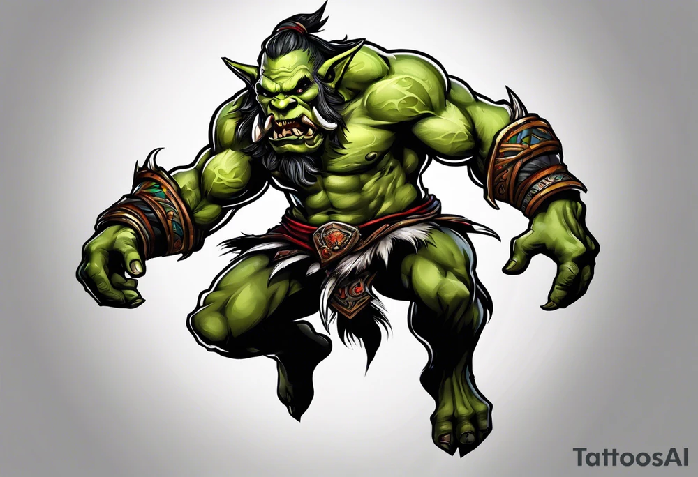 leaping orc tattoo idea