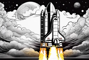 space shuttle launching to space tattoo idea