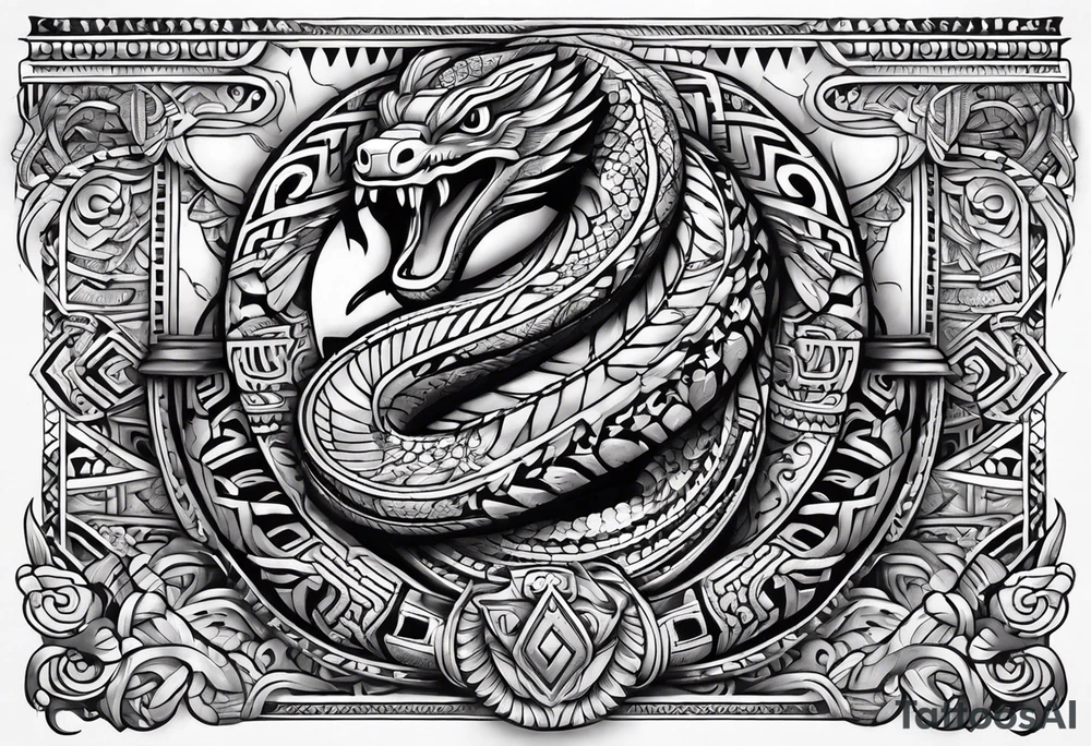 Aztec snake tattoo idea