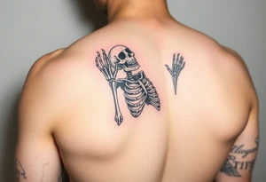 Hell skeleton trying to reach up tattoo idea