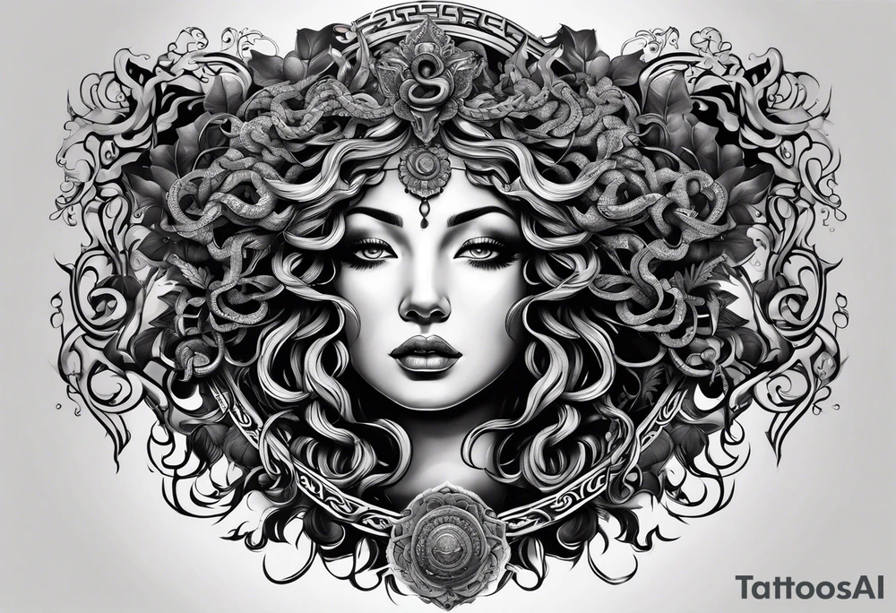 Black medusa tattoo idea