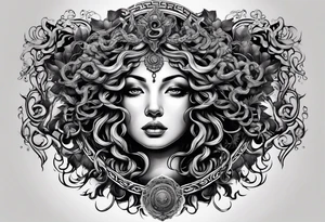 Black medusa tattoo idea