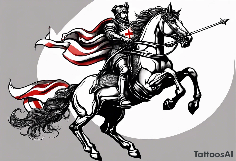 flag of saint george impailed on a lance tattoo idea