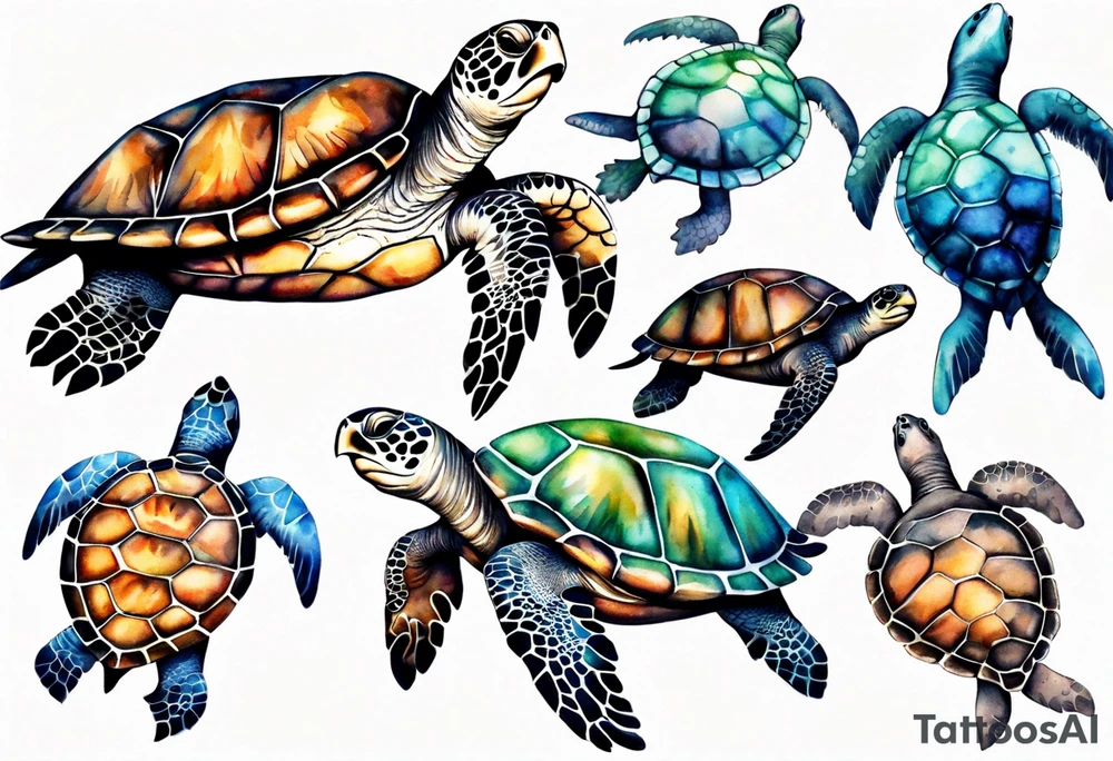 Sea turtle tattoo idea