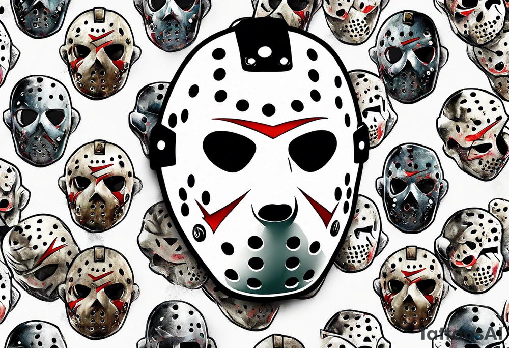 Friday the 13th Jason mask, horror, Japanese art tattoo idea