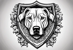 a coat of arms with a hound in the shield tattoo idea