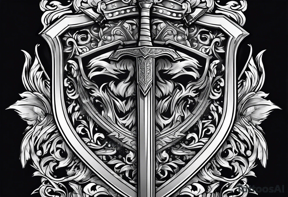 Valhalla sword shield banner tattoo idea