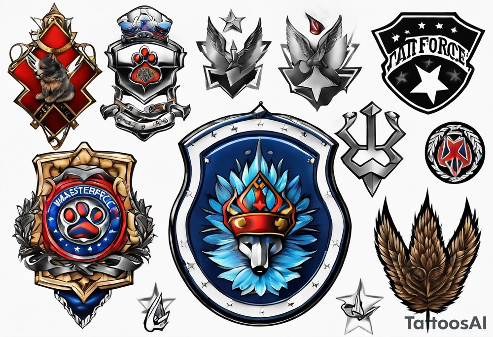 Paw print Air Force tattoo idea