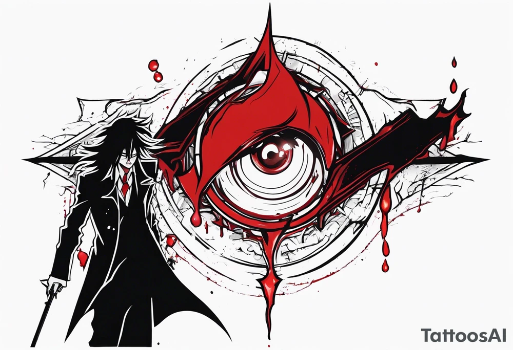 Alucard's bleeding tear tattoo in Hellsing tattoo idea