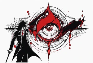Alucard's bleeding tear tattoo in Hellsing tattoo idea