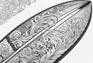 Surfboard white tattoo idea