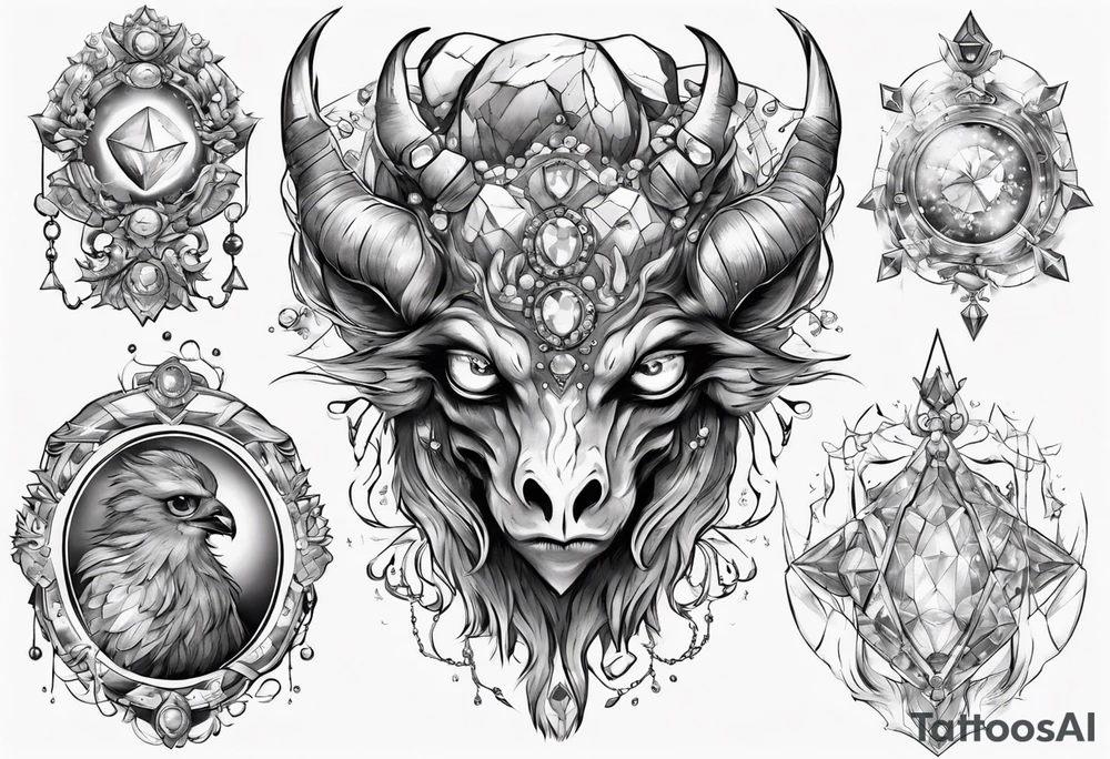 The Demon Stolas. Surrounded by gems, knowledge of astrology and poisonous gems. tattoo idea