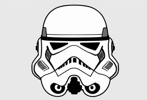 Line work storm trooper helmet facing left tattoo idea